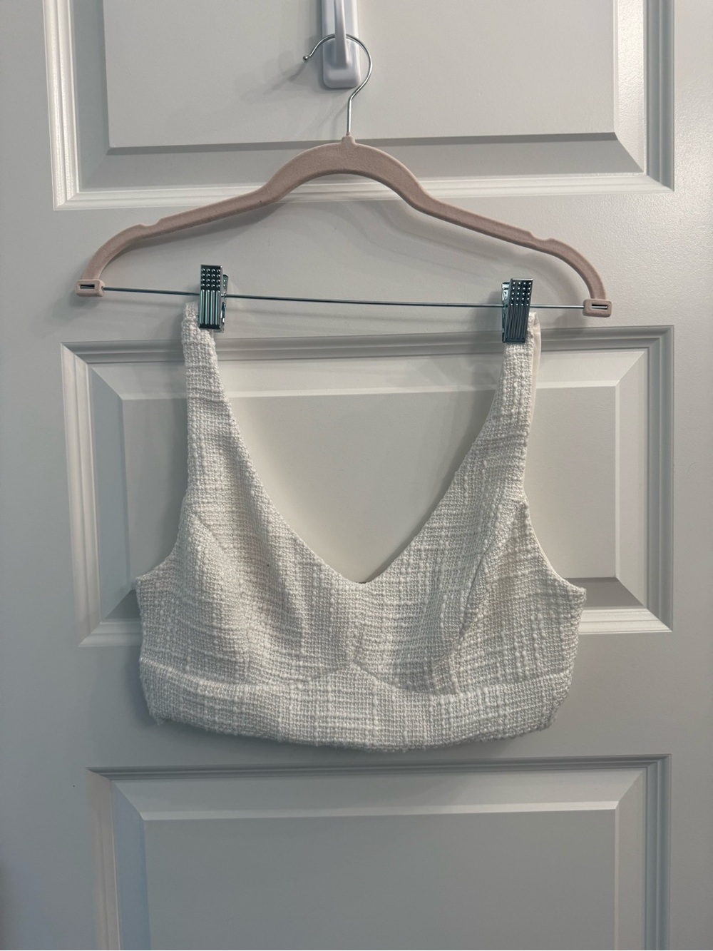 Lulus Tweed V-Neck Crop Top